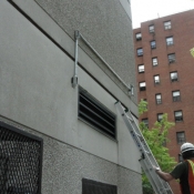 10 We run rigid pipe outside to a camera bracket for a video surveillance camera