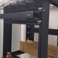 Small Wall Mounted Data Rack with Two Patch Panels